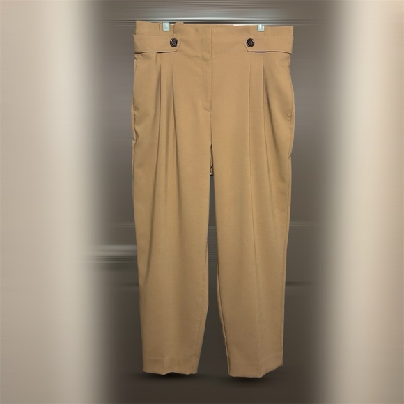 Ann Taylor The Paperbag Ankle Pant New Trousers / Pants Tan Pleated Size 14 - Picture 13 of 14